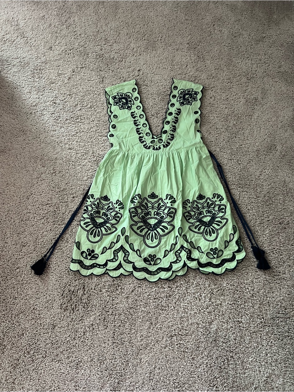 NWT Farm Rio Green and Blue Eyelet Mini Dress Coverup Small - Picture 4 of 8